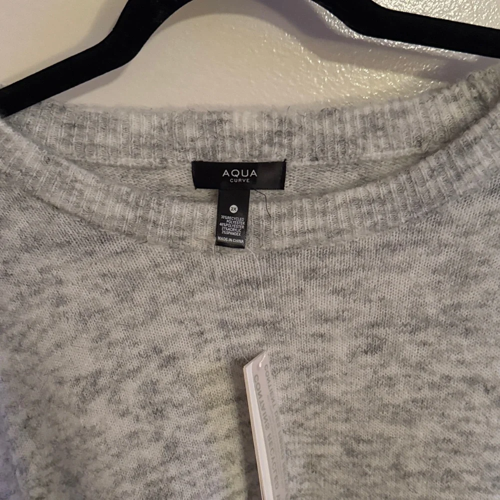 Aqua Curve Bloomingdales Grey Mélange Long Sleeve Sweater